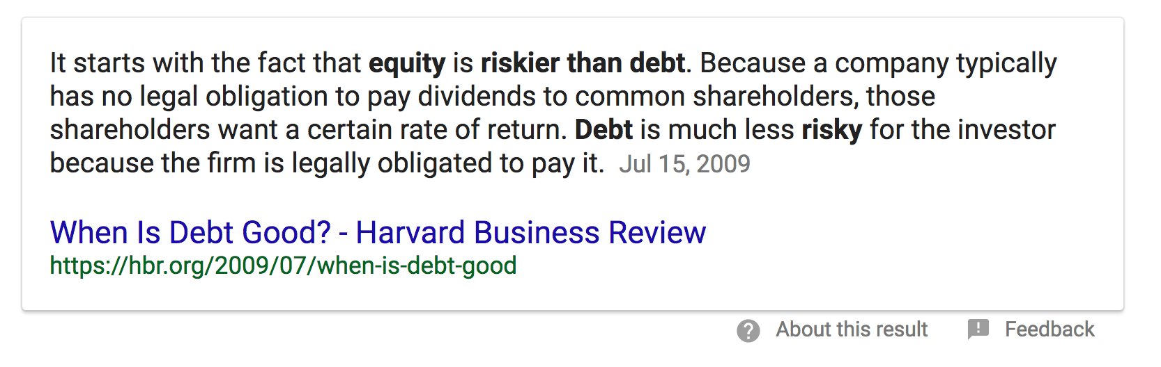 Debt financing