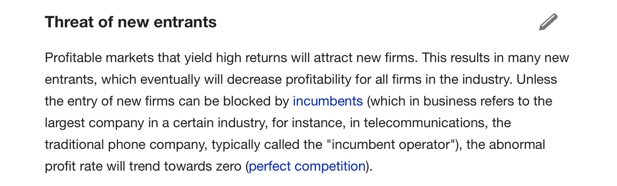 Threat of new entrants